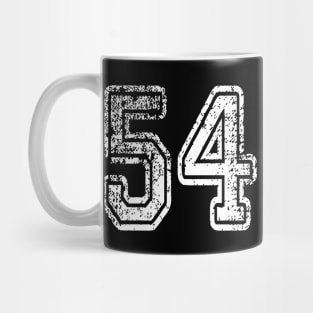 Number 54 Grungy in white Mug